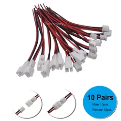 10 pairs 10CM PH 2.0 2.0mm Pitch 2 Pin Male Female Cable Connector Micro PH 2P Plug Jack Socket Terminals Wire 26AWG