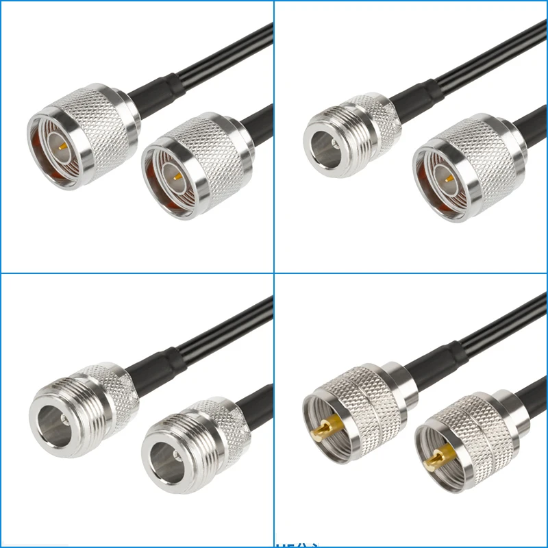 Imagem -03 - Cabo Coaxial Pigtail Macho para Macho Conector Fêmea Linha de Cabo Uhf Pl259 0.3m30m Rg58