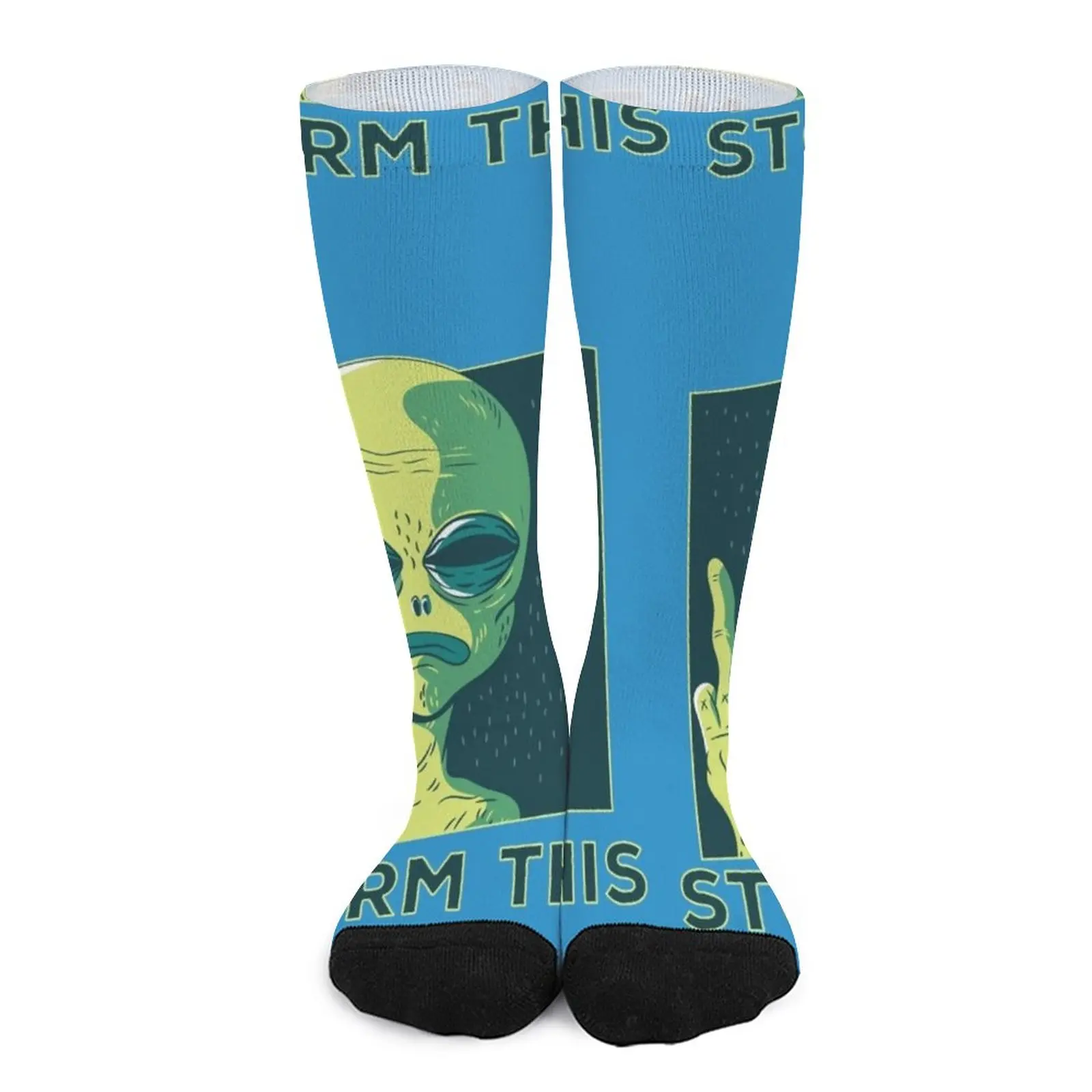 

Ufo Green Alien Socks happy socks non-slip soccer socks