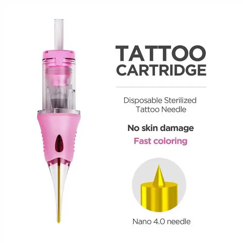 

10pcs/a lot Nano 4.0 52nm Universal Cartridge Needle Eyebrow Tattoo Needle Diamond-Shaped Tip Micro Nano Needle For Lips Brows