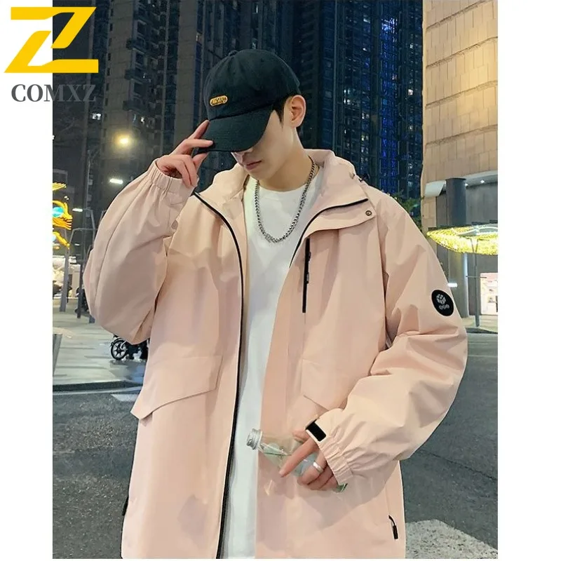 

COMXZ, осень Chaqueta, новинка 2025, ветрозащитная уличная одежда для бега, рыбалки, охоты, легкая верхняя одежда, свободная куртка, мужская одежда