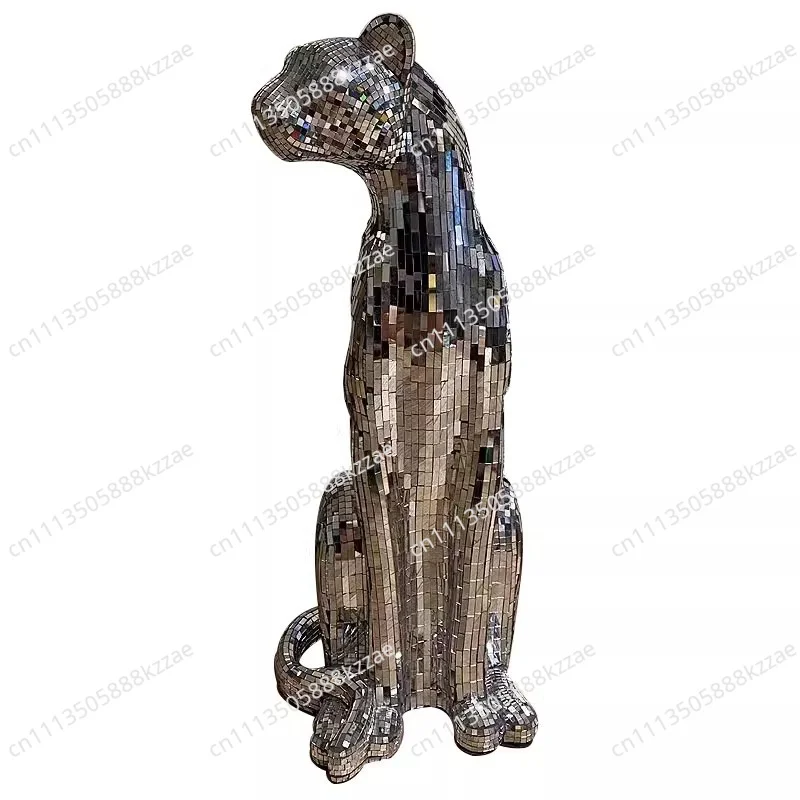 Animal Figurines Luxury Handmade Leopard Miniatures Floor-standing Decoration Modern Statuary Room Ornaments Figurines Groot Art