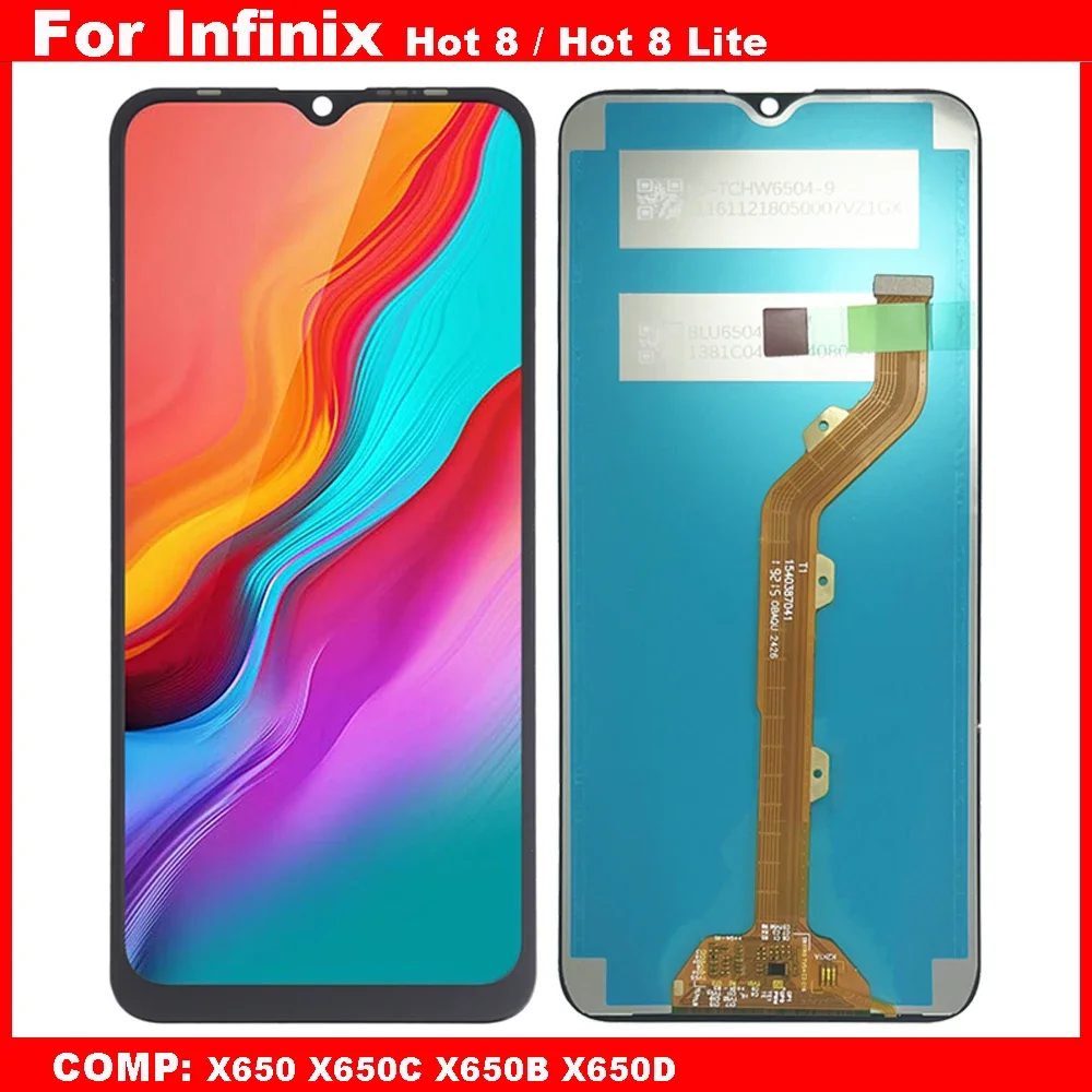 

6,52-дюймовый TFT ЖК-экран для Infinix Hot 8 X650C X650B X650D Hot 8 Lite X650, ЖК-дисплей, дигитайзер сенсорного экрана, полная сборка