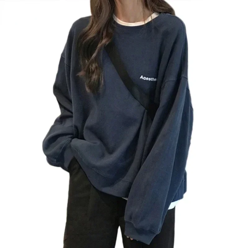 Women Sweatshirts Letter T-shirt Summer Korean Fashion Thin Chic Hoodie Shirt Long Sleeve Top Women\'s Loose Pullover Y2k Clothes