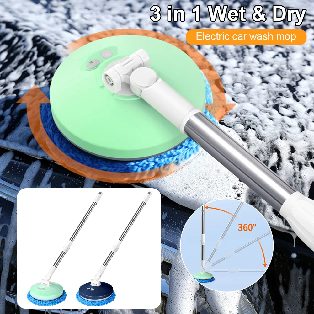 Wireless Electric Spin Mop Cleaning Machine Automatic 3 in 1 Wet & Dry Home Cleaner Car Glass Ceiling Door Windows Floor Cleaner