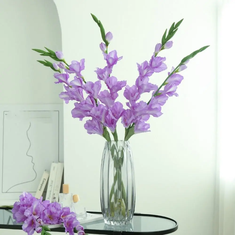 

84cm Artificial Gladiolus Branch Floral Art Handmade Simulation Gladiolus Flower Real Touch Fake Flowers Home Office Decor