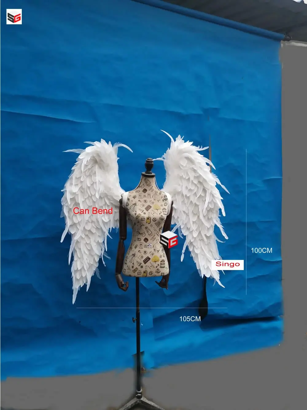 Cosplay Accessries White Angel Wings Home Party Decorations Large shooting props 100*105cm