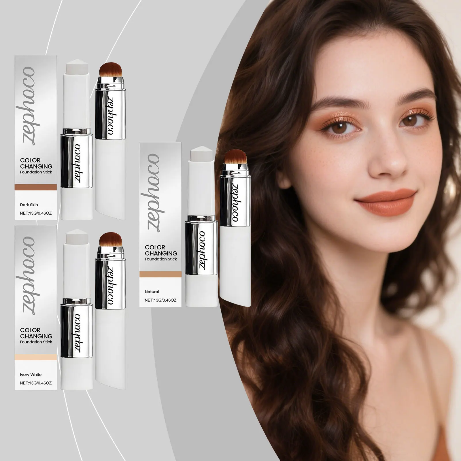 Bâton de fond de teint deux en un à Double tête, correcteur éclaircissant hydratant, outil de maquillage Non collant