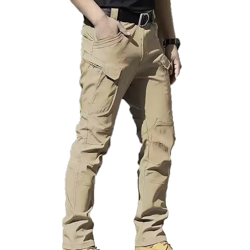 

Men's Elastic Spring Autumn Tactical Pants Camping Hiking Military Trekking Climbing Softshell Cargo Trousers Quick Dry Sports
