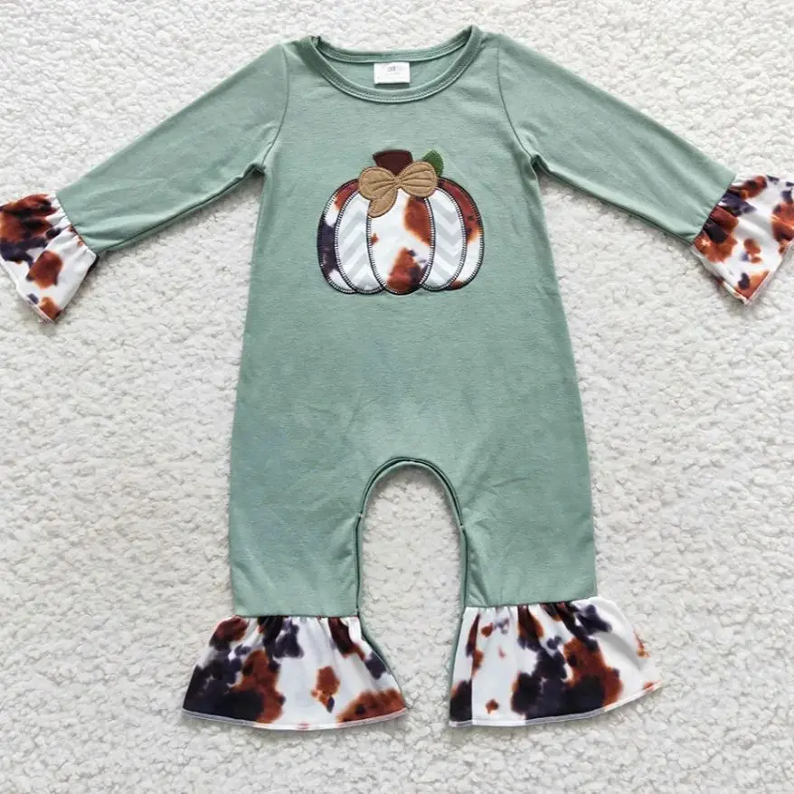 الجملة الرضع طفل الفتيات السروال القصير هالوين اليقطين بوتيك الأخوة الاطفال رومبير #4