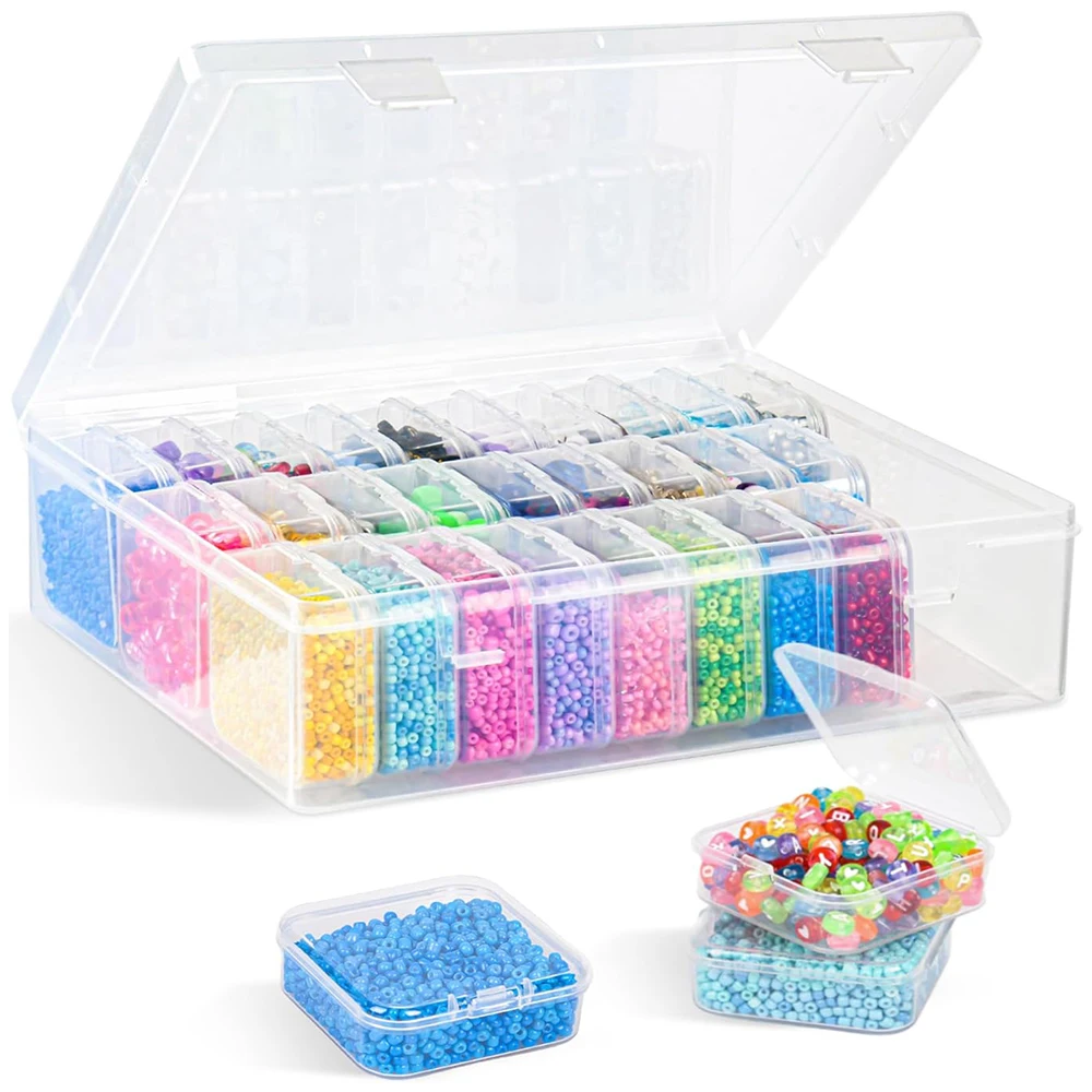 

30 Slots Plastic Storage Box, DIY Diamond Painting Tools Beads Hama Beads Boxs Supplies Accessories Organizer Jar Boxs Container