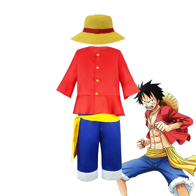 Luffy Cosplay Costume Clothes Two Years Later Second-generation Cosplay Clothes Straw Hat Shoes Halloween Costume