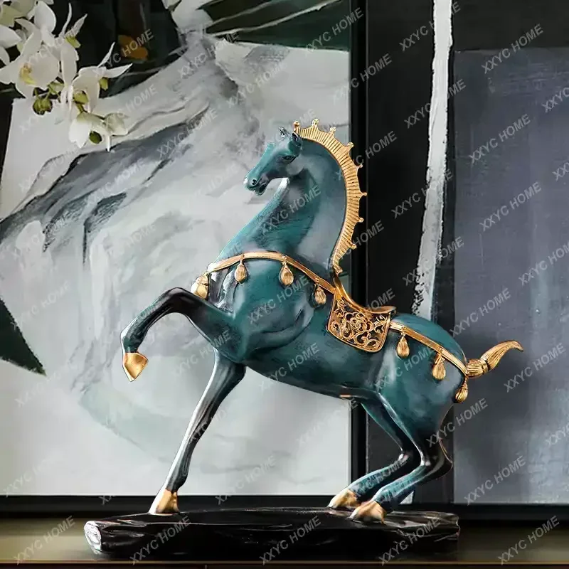 Adorno de caballo de la suerte para vitrina de vinos, decoración para el hogar, estilo chino moderno