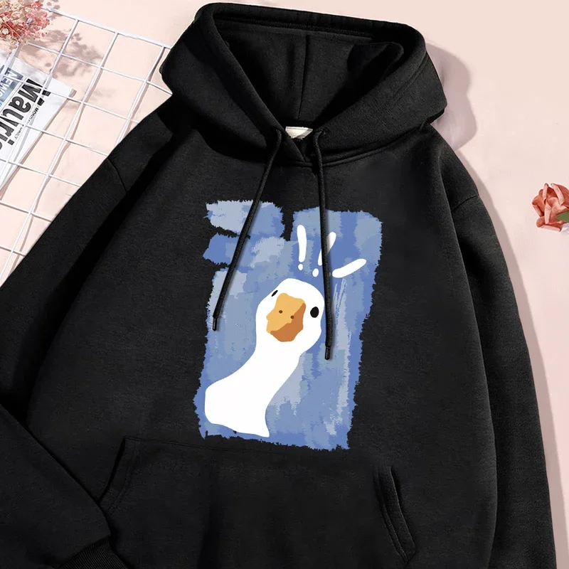 Graffiti-Art Confused Duck Printed Men Hoodie Fashion Big Size Hoody Loose Casual Hoody Korean S-Xxl Female Clothing