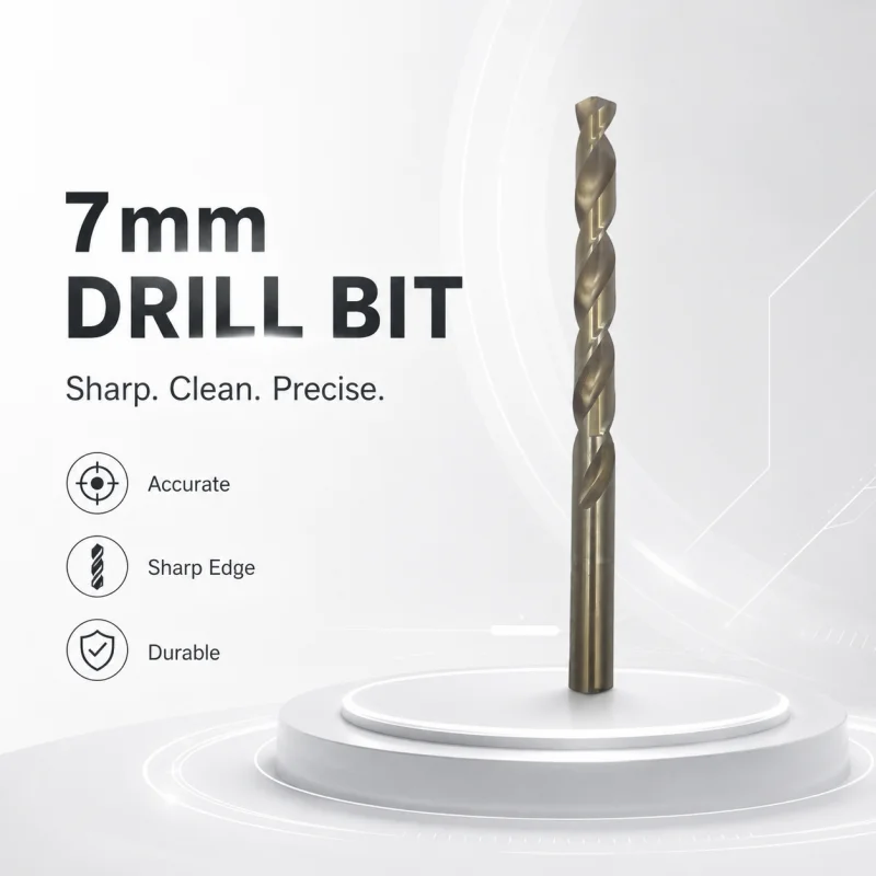 7mm Twist Drill Bit, Sharp Cutting HSS Drill Bit for Drilling Wood Plastic Metal Hand Power Tool