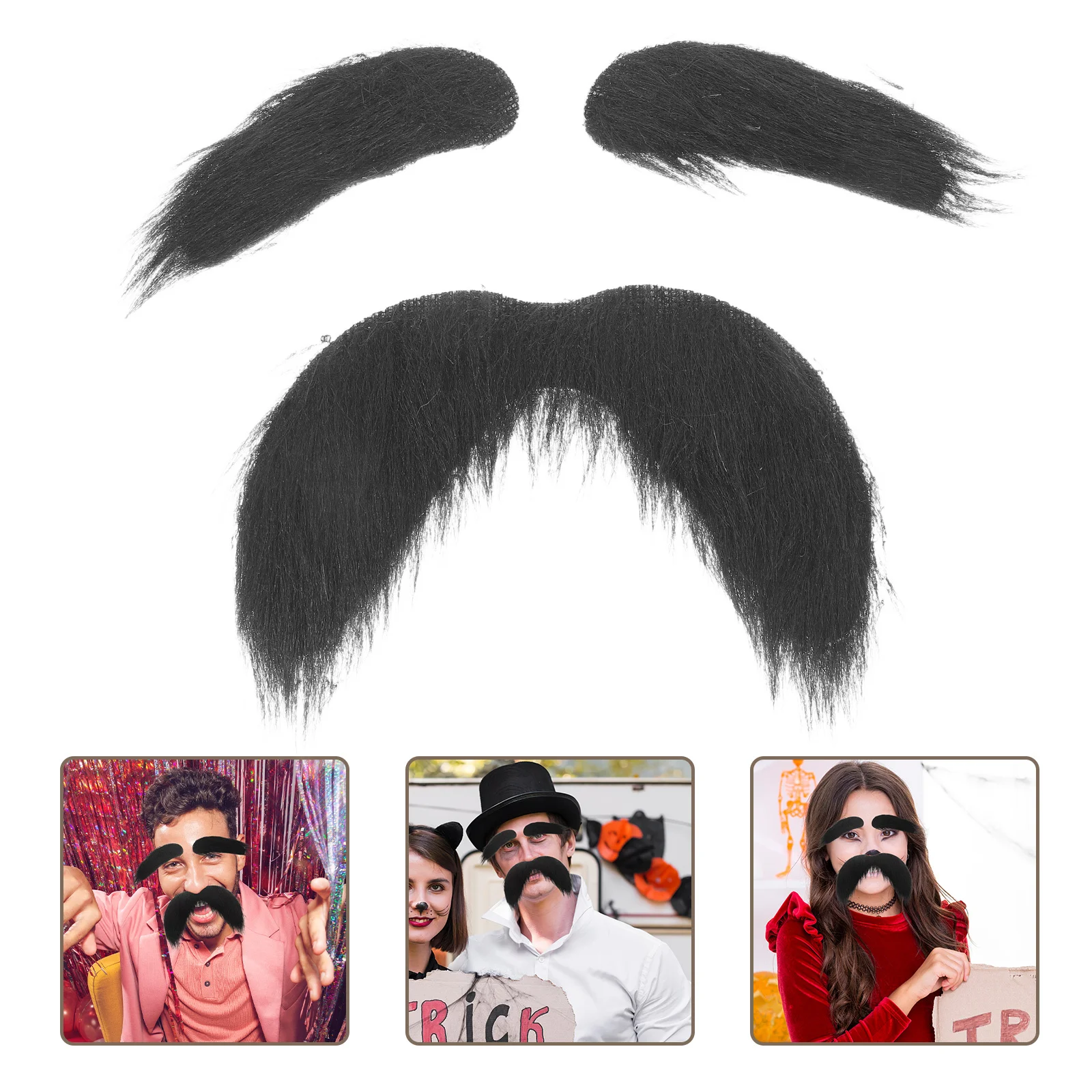 

False Moustaches Costume Eyebrows Fake Cartoon Beard Adhesive Beards for Men Mustaches