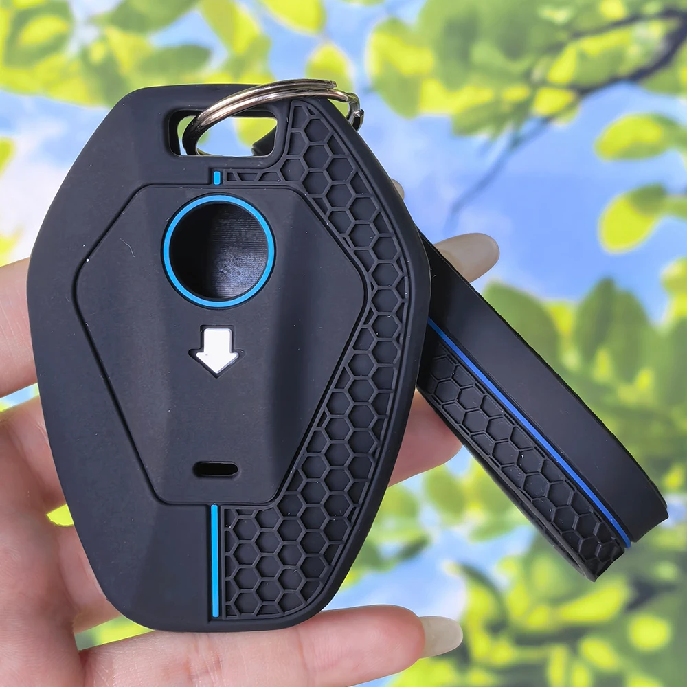 Textured Honeycomb Key Fob Protector with Keychain for BMW R1300GS R1300 1300GS R1250GS R1250 ADV Silicone Case