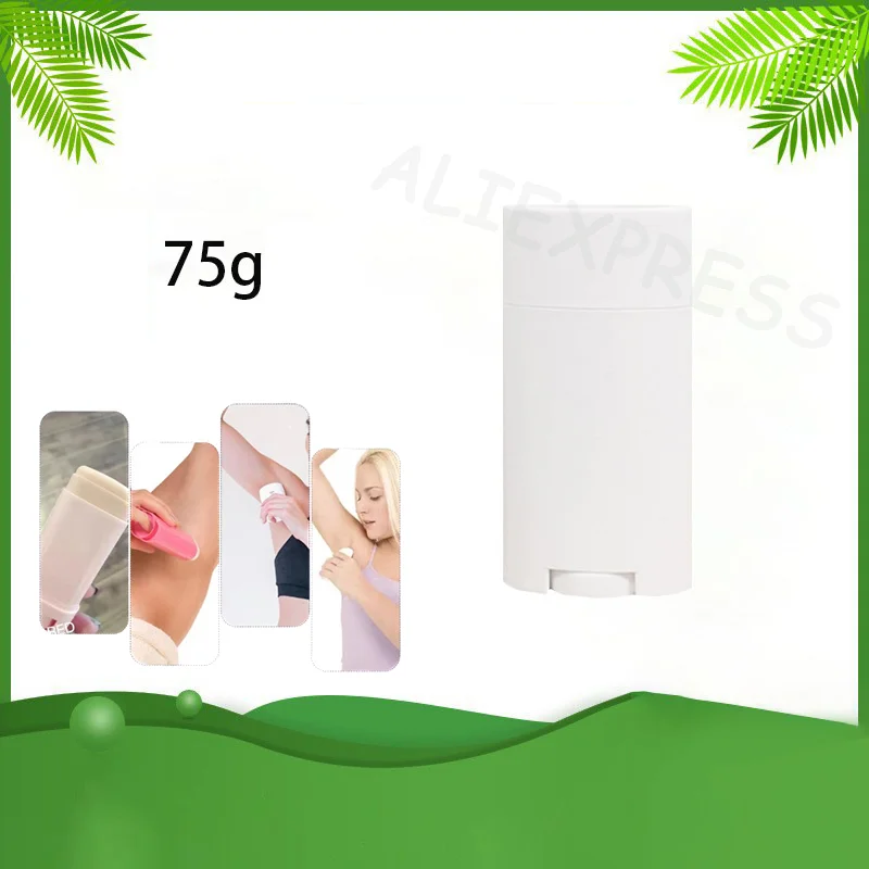 75g Refillable Portable Perfume Deodorant Containers White Plastic Empty Lip Balm Tube Cosmetic Lipstick Tubes