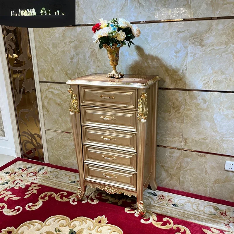 Ruisen Noble European style chest of drawers, bedroom side cabinets, luxurious chest of drawers, storage, living room storage image 2