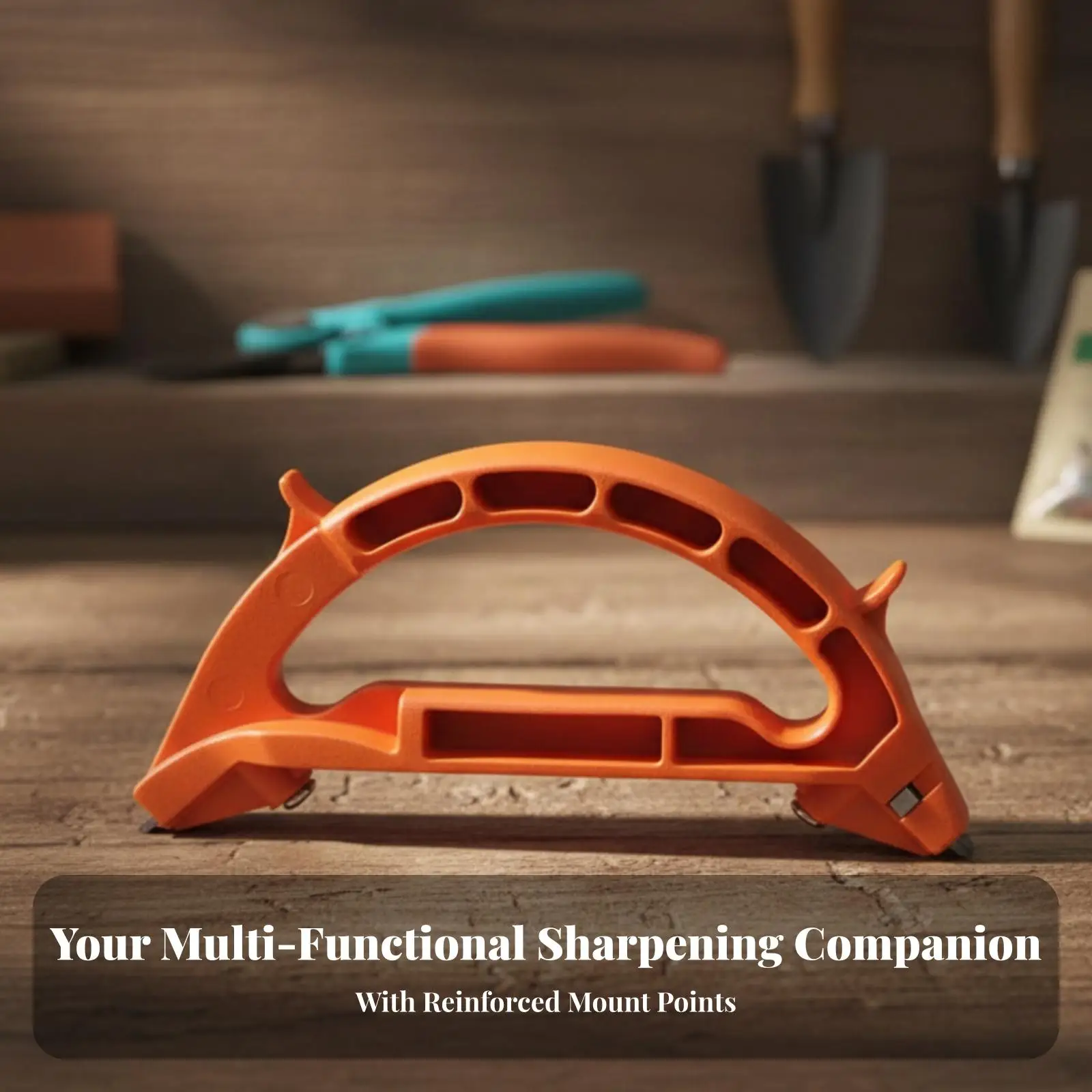 Handheld Sharpening Device for Outdoor Knife Scissor Hatchet Garden Tool with 3-in-1 Port ABS Material Sharpener