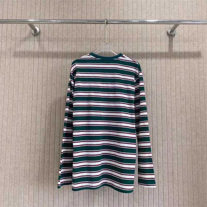 Stripe T Shirt H244937 Colur Clothing Spring Summer Round Collar Design T-shirt Streetwear Embroidery Letter Long Sleeve