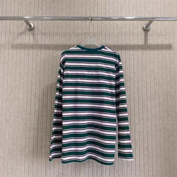 Stripe T Shirt H244937 Colur Clothing Spring Summer Round Collar Design T-shirt Streetwear Embroidery Letter Long Sleeve