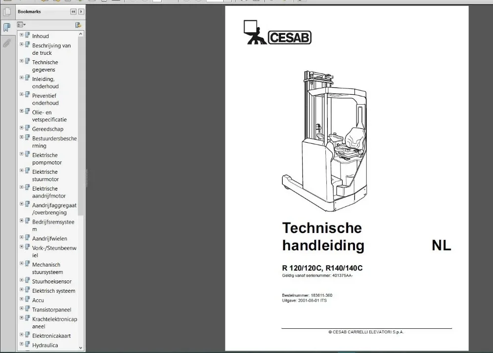 Cesab Forklift Spare Part Catalog And Service Manual Full DVD 28GB