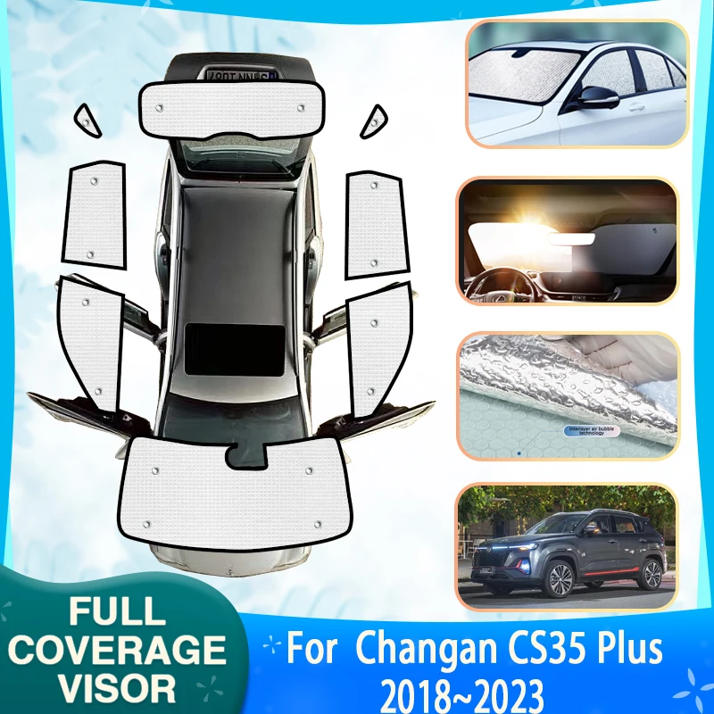 

Car Full Coverage Sunshades For Changan CS35 Plus 2022 Accessories 2018~2023 2020 Sunscreen Window Sunshade Covers Accessories