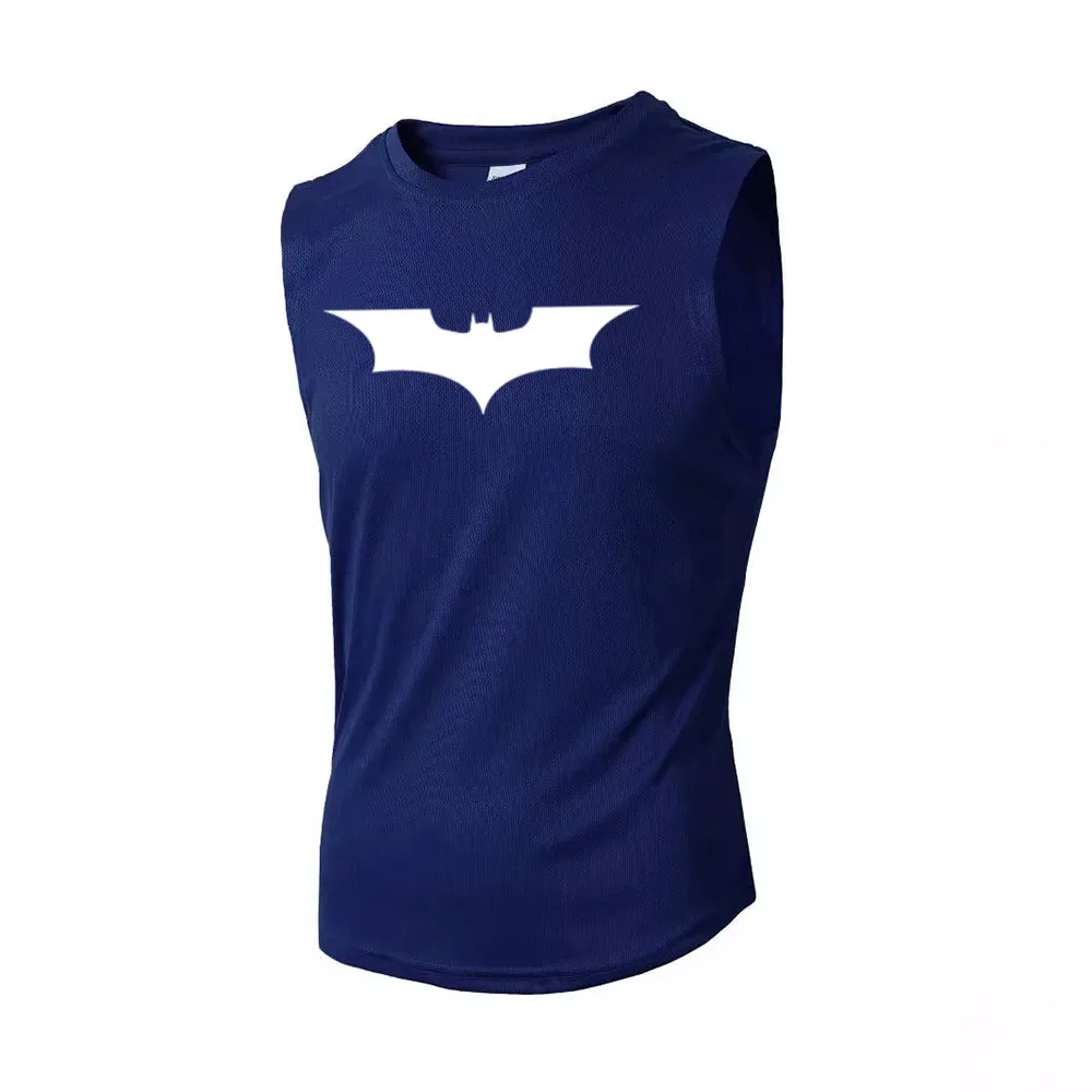 Bat Printed Men's Loose Sleeveless T-shirt Autumn inner wear Running T Shirt Gym Fitness Jogging Vest Male Casual Shirt Tops - Image 4