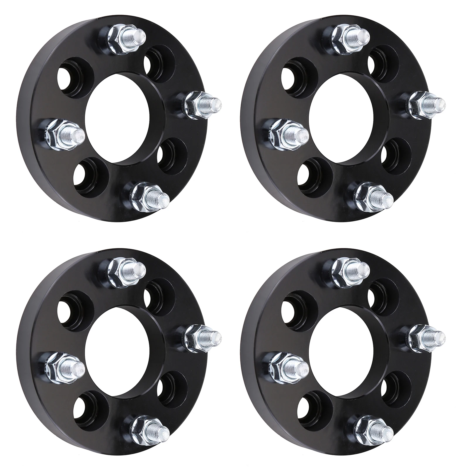 

4pcs black For 1-inch flange wheel adapter 4x100 to 4x4.5 wheel gasket 67.1mm center hole 12x1.5 bolts