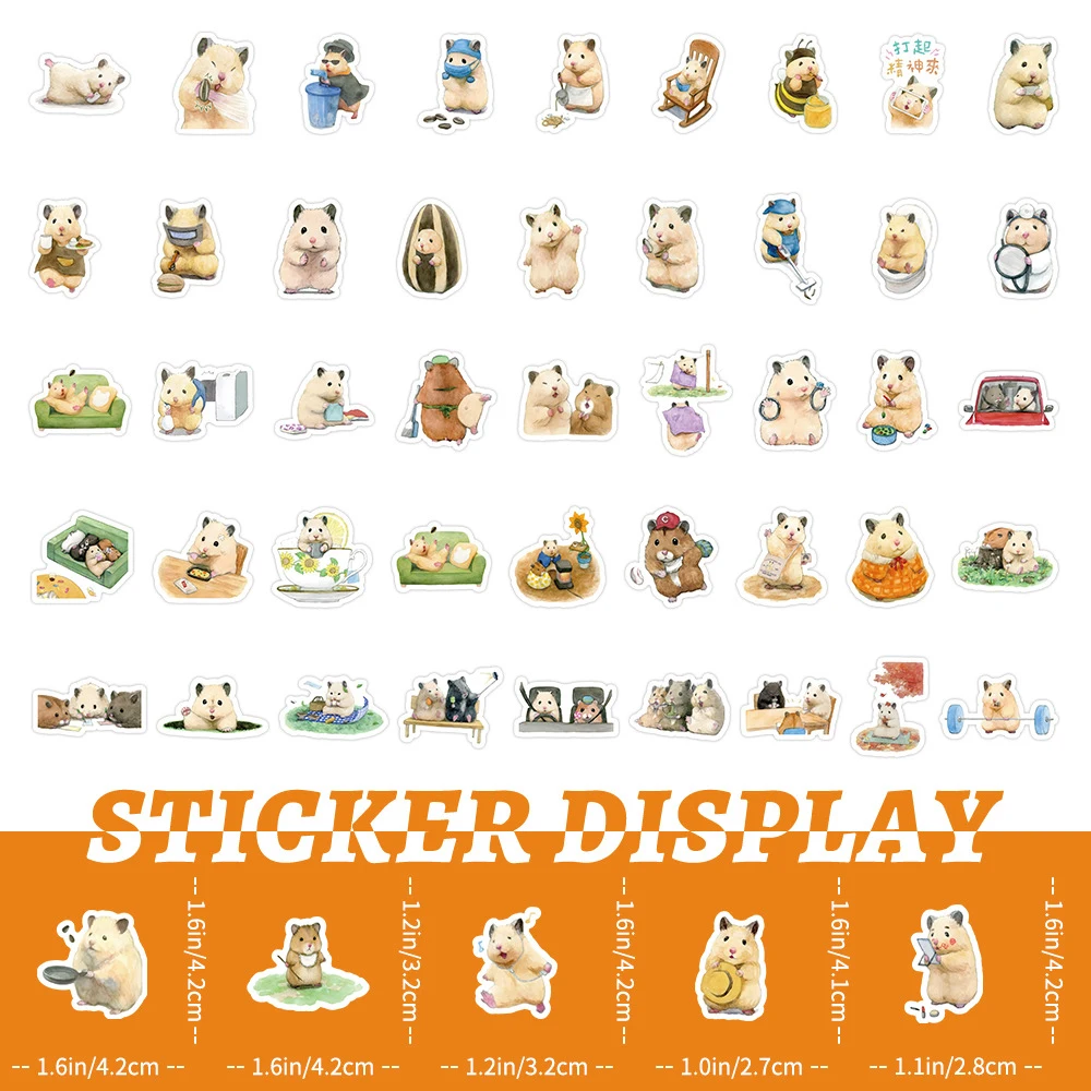 10/30/50/100pcs Cute Hamster Cartoon Stickers Kawaii Animal Rat Graffiti Sticker Luggage Diary Phone Kids Decoration Decals Toys