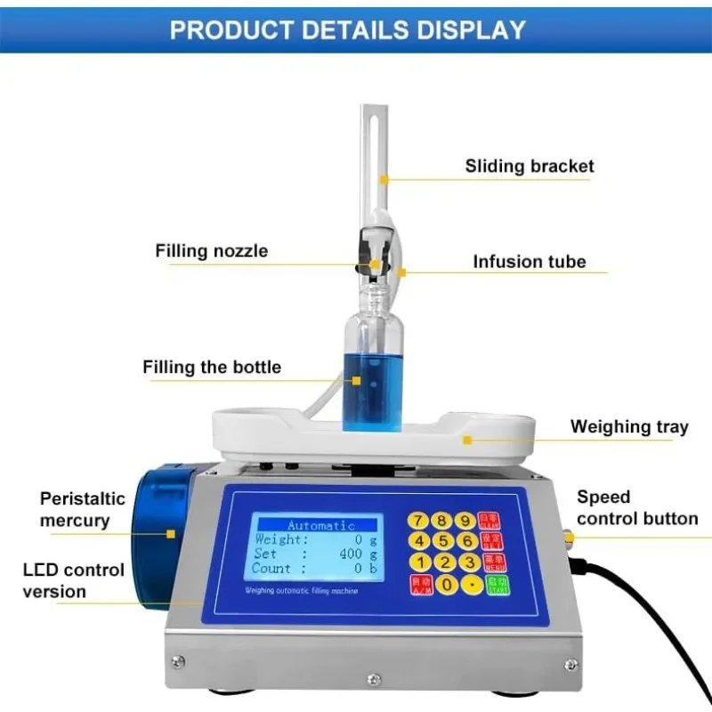 Filling Machine Weighing Peristaltic Pump Automatic Small Quantitative Liquid Filler for Oil Water Drink Filling Machine