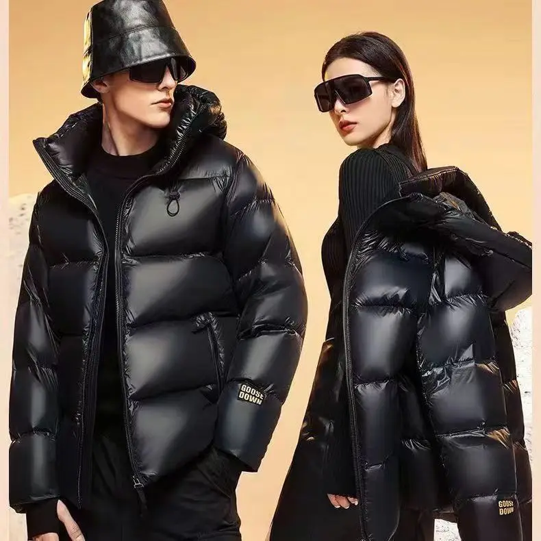 New Wowen Winter Fashion White Duck Down Coat Male Retro Light Down Jackets Men Solid Color Loose Hooded Overcoats