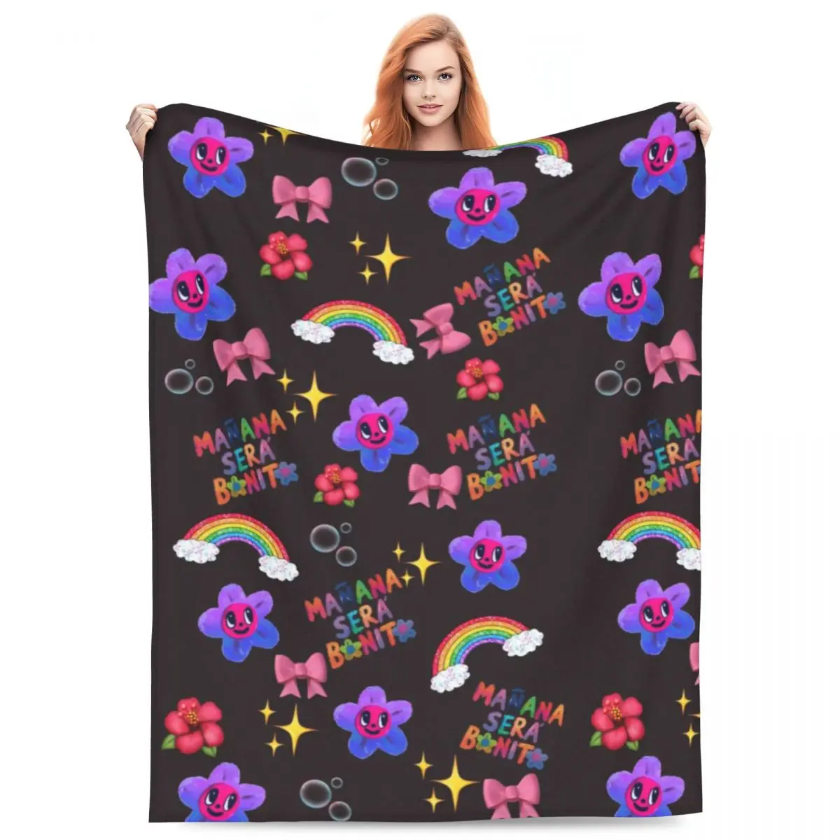 Custom 3D Print Singer Karol G Blankets Comfortable Soft Flannel Winter Throw Blanket for Sofa Office Bed