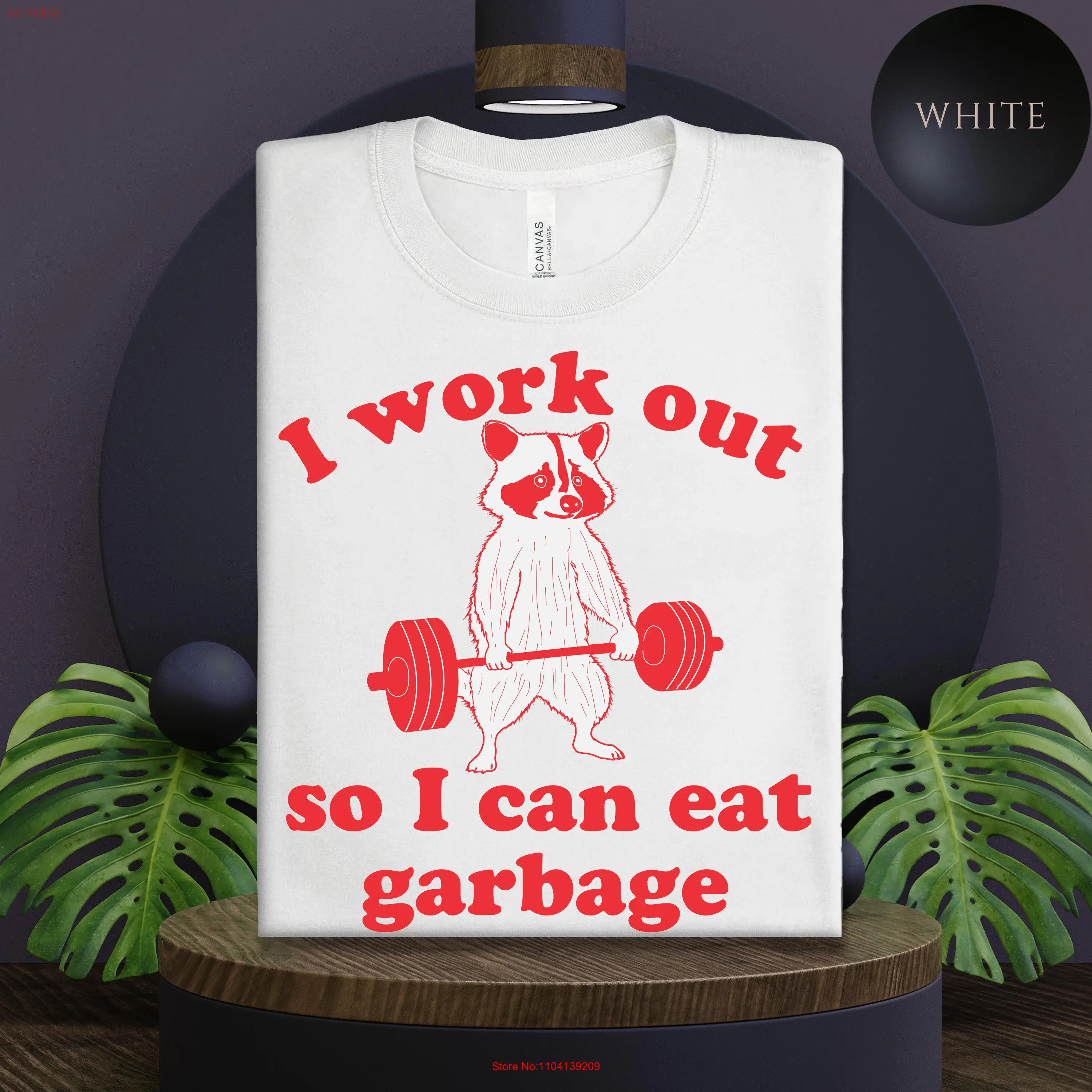 Trash Panda Gains Funny Workout T Shirt Racoon Gym Sarcastic Fitness Joke top Humor Raccoon long or short sleeves