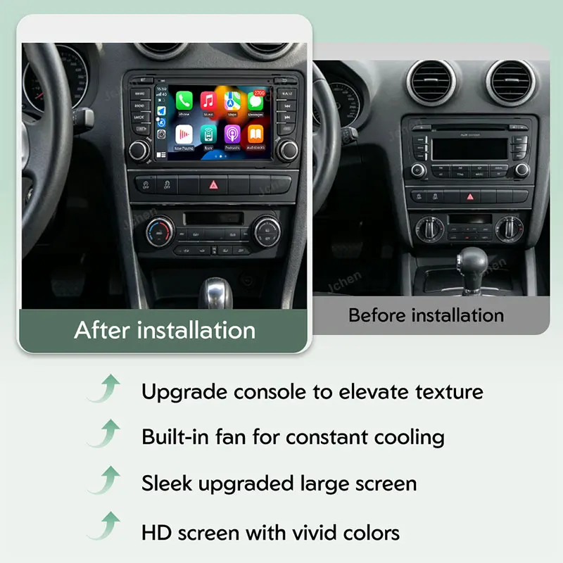 7 inch For Audi A3 8P 2003-2011 S3 RS3 Sportback GPS Navi Android 16 Wireless CarPlay Bluetooth Split Screen Accessories QLED