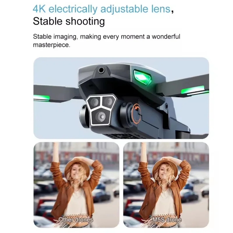 Zangão sem escova com câmera hd 8k, prevenção inteligente de obstáculos, rolo 360, posicionamento de fluxo óptico, aeronave rc, quadricóptero, brinquedos