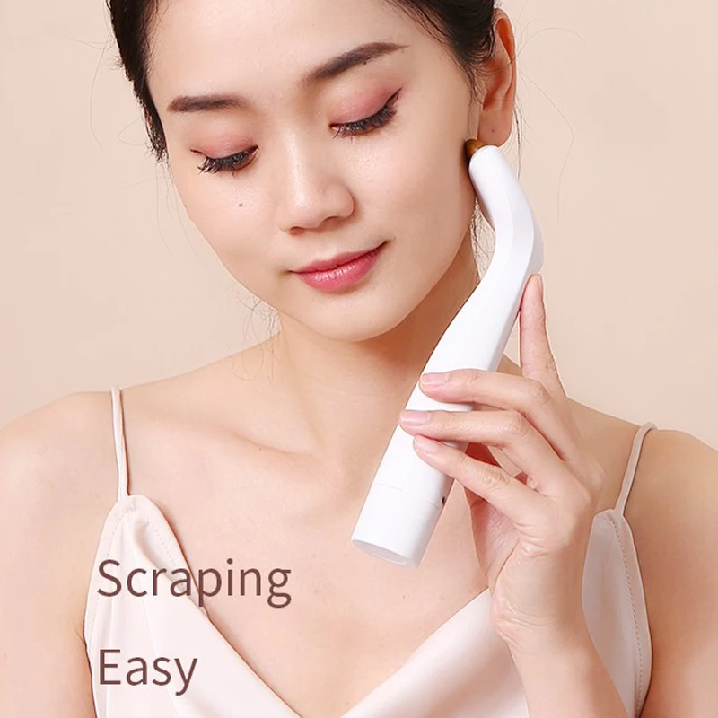 ビアンストーンフェイスマッサージャー電気加熱かっさマッサージスティックビアンストーン振動こすり器具経穴フェイスリフティング