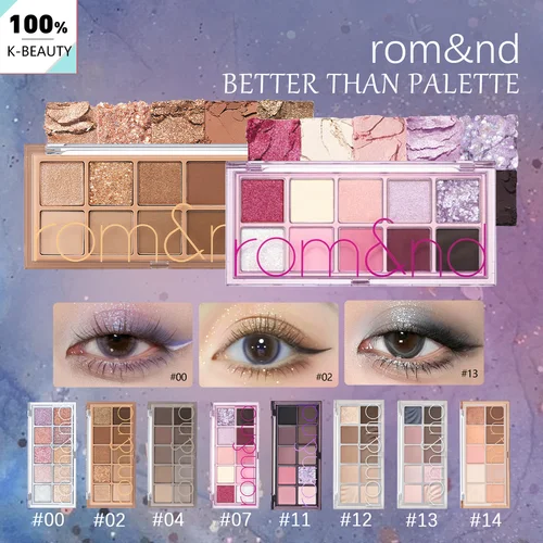 Rom&nd BETTER GRE PALETTE, textura de polvo fino, pigmentación duradera, fácil de mezclar, apto para principiantes, K-Beauty, maquillaje coreano