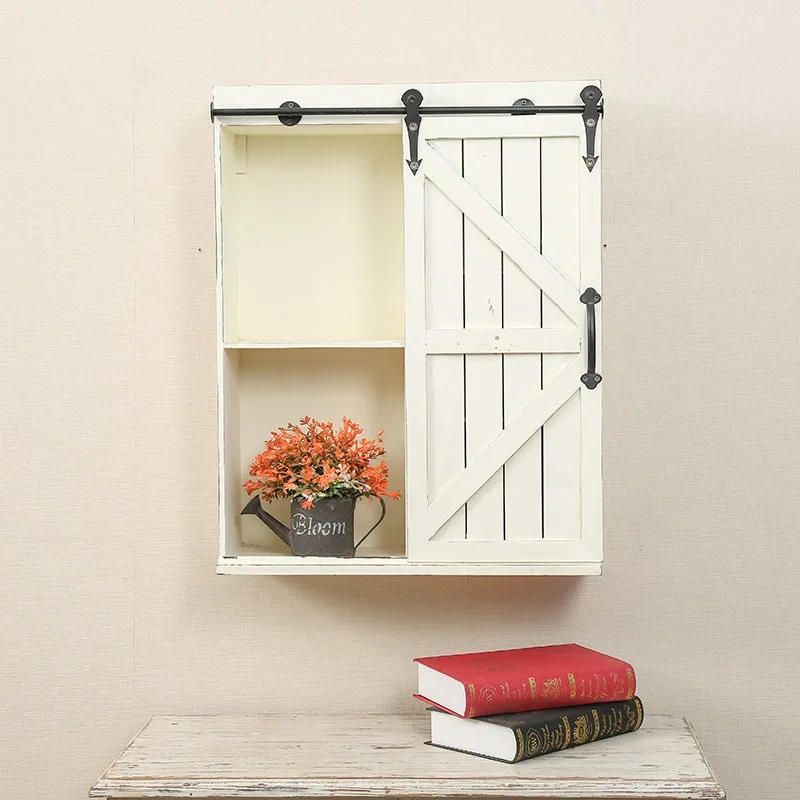 Solid wood non-punching wall-mounted storage and finishing rack