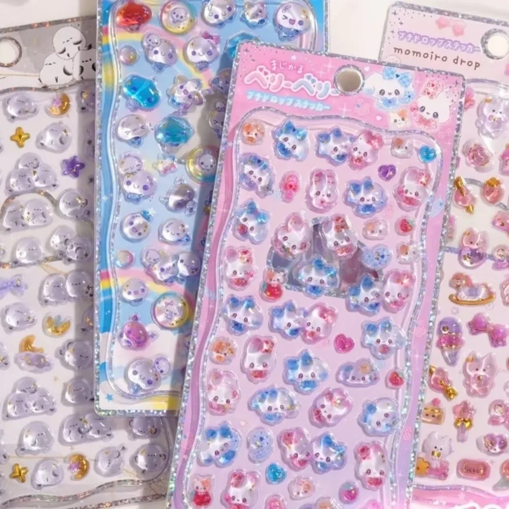 

Embossed Animal 3D Crystal Sticker Melody DIY Crafts 3D Relief Stiers Drop Particle Decal PVC Relief Decorative Sticker