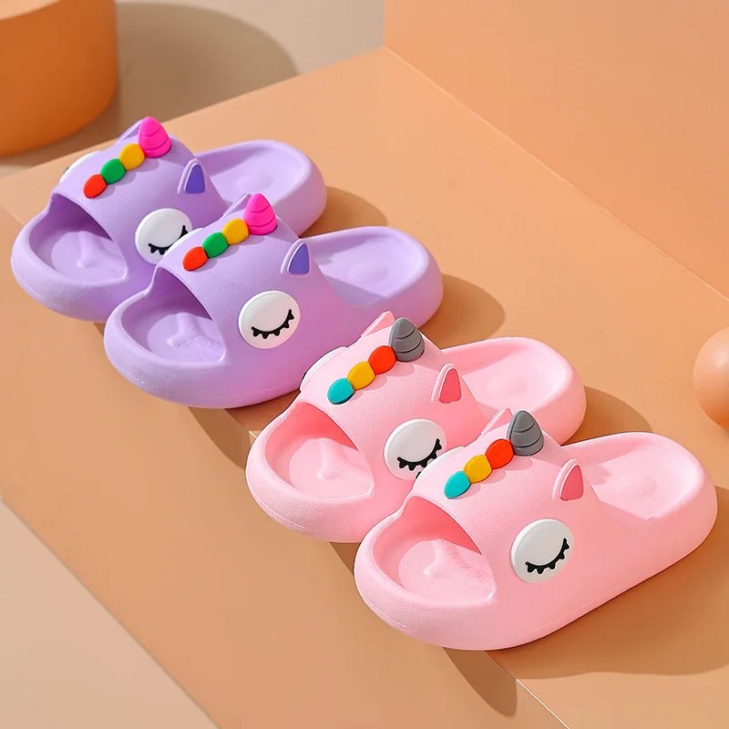 2024 Summer New Kids Toddler Baby Outdoor Eva Slippers Cute Flat Heel Children Beach Sandals Cartoon Shark kids Slippers