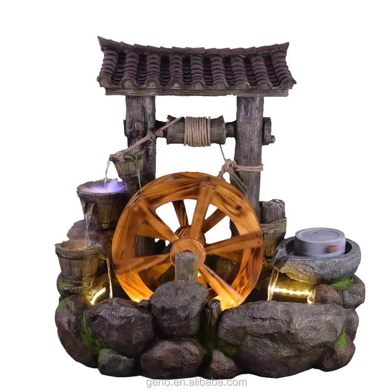 for Large Fountain Garden Decoration Outdoor Water Feature Yard Landscape Ornament Resin Statue Patio Backyard Art Piece