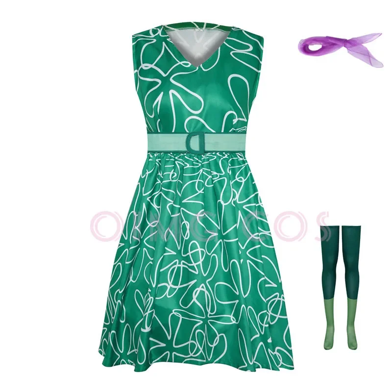 

Inside Out Disgust Косплей Костюм Аниме Униформа Хэллоуин для костюмов Женская игра