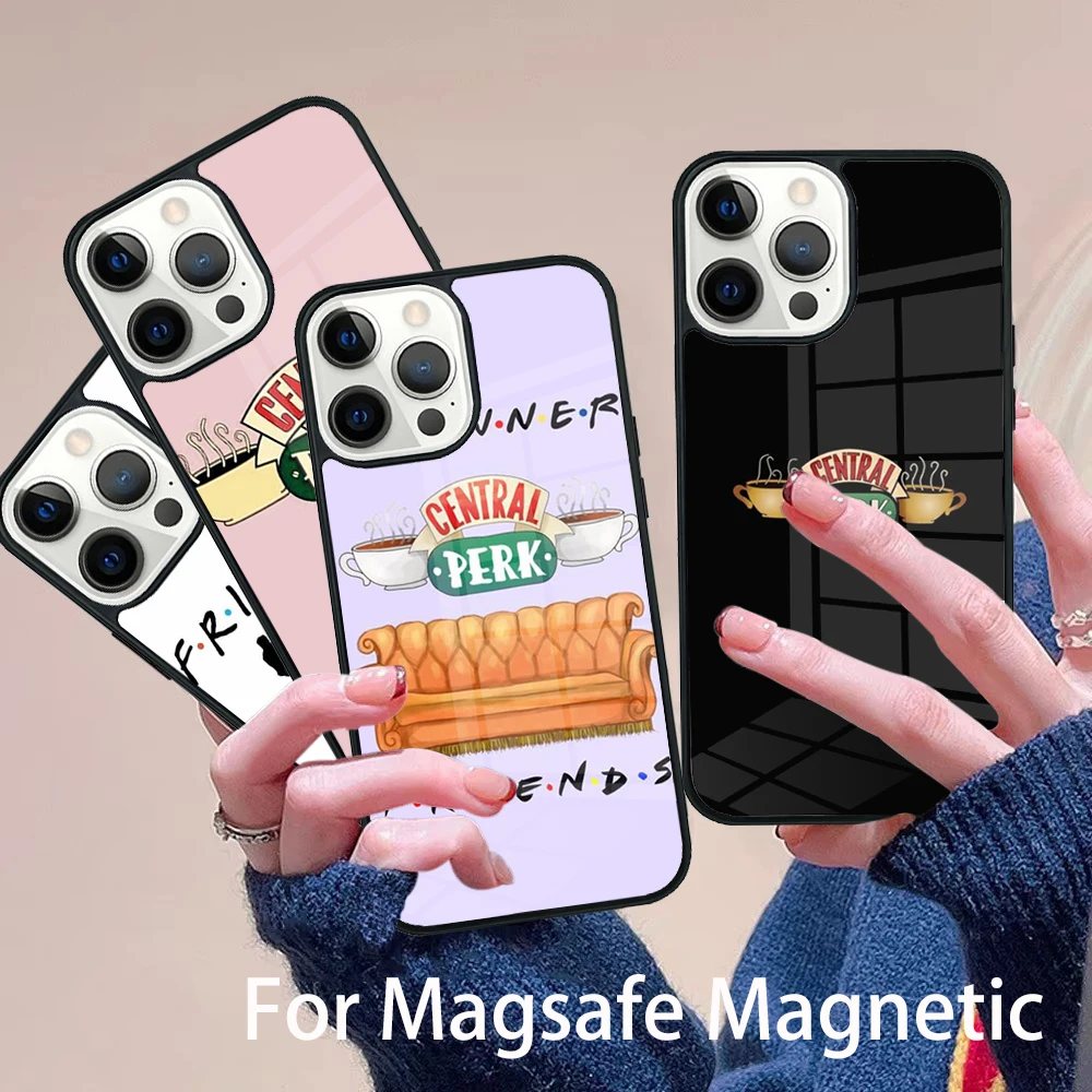 

Central Perk Friends TV Show Phone Case Magesafe Magnetic Wireless Charge Cover For IPhone 16 11 12 13 14 15 Pro Max Plus Mini