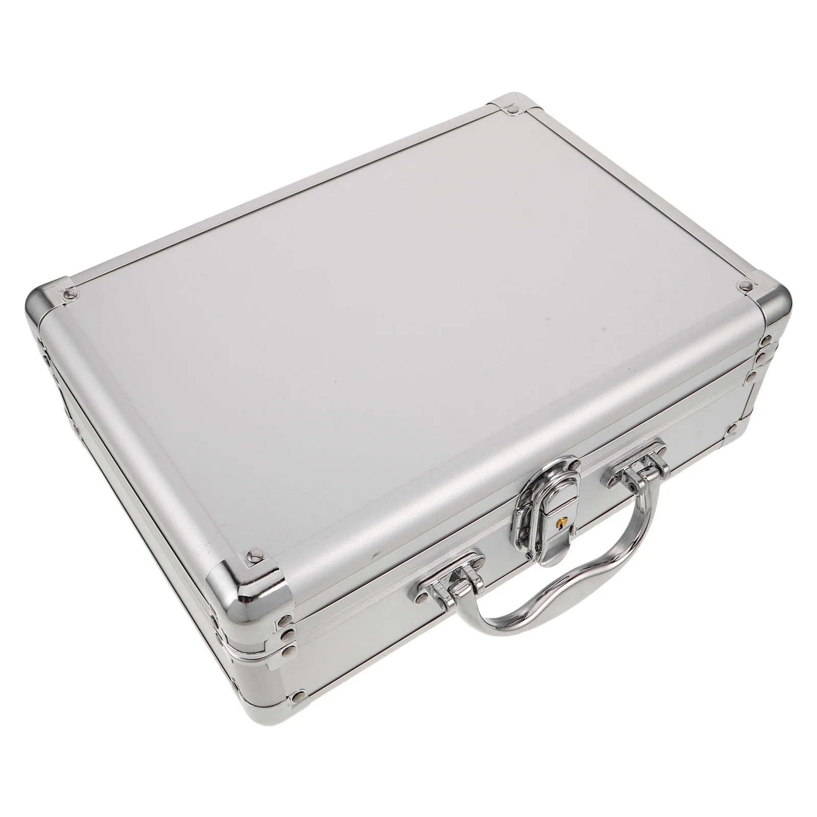 صندوق تخزين من سبائك الألومنيوم، حافظة صلبة محمولة قابلة للقفل لأدوات المستندات والميكروفونات ومعدات الكاميرات مع قفل المفتاح #3