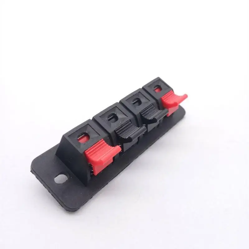4 Position Spring Audio Connector 1Pc Flame Retardant Speaker Wiring Clips for Car Audio Home Theater Setup