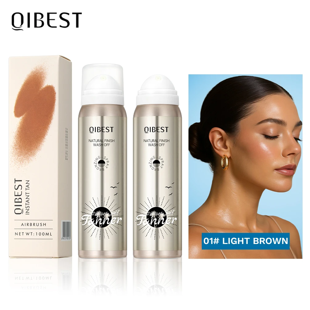

QIBEST Self Tanning Spray Assist Natural Soft Antique Bronzer Wheat Skin Tone Tanning Accelerator Spray Beach Outdoor Sunscreen
