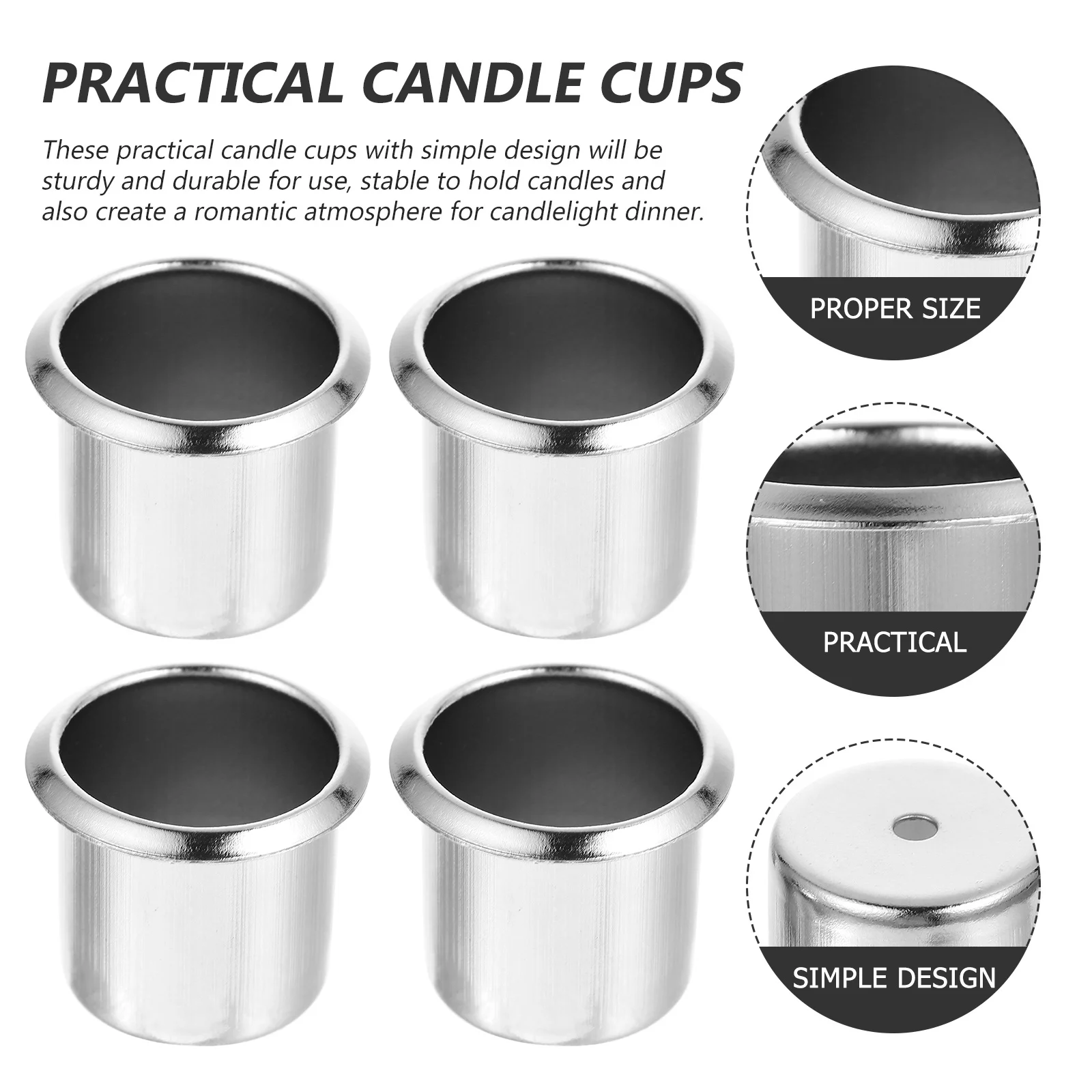 

4 Pcs Home Decoration Metal Cup DIY Candlestick Making Candleholders Tealights
