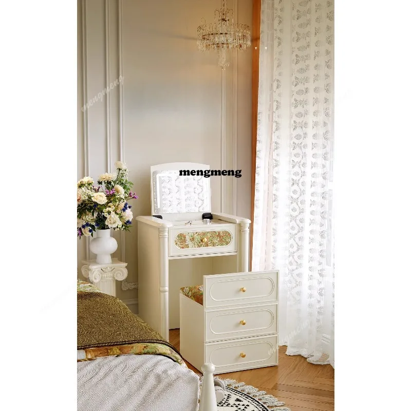 

French dresser master bedroom small clamshell dressing table bedside table integrated storage cabinet